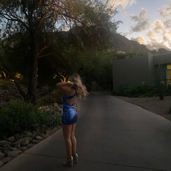 blue sequence hoco dress - Picture 2 of 3